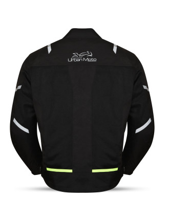 Motor Bike Jacket | For Men | Black & Green | Urban Moto